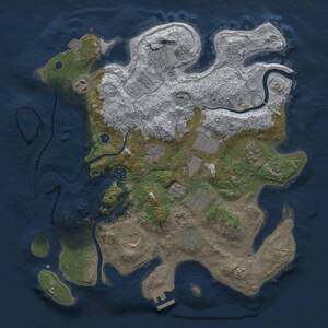 Thumbnail Rust Map: Procedural Map, Size: 3600, Seed: 15424529, 15 Monuments