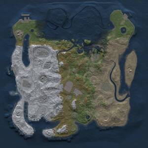 Thumbnail Rust Map: Procedural Map, Size: 3750, Seed: 273808966, 16 Monuments