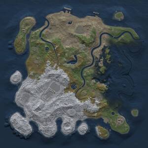 Thumbnail Rust Map: Procedural Map, Size: 4000, Seed: 1910022467, 14 Monuments