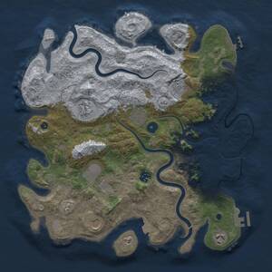 Thumbnail Rust Map: Procedural Map, Size: 3750, Seed: 268461790, 14 Monuments