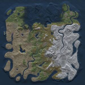 Thumbnail Rust Map: Procedural Map, Size: 5000, Seed: 84127, 17 Monuments