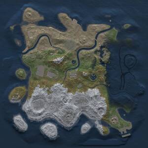 Thumbnail Rust Map: Procedural Map, Size: 3500, Seed: 337114257, 14 Monuments