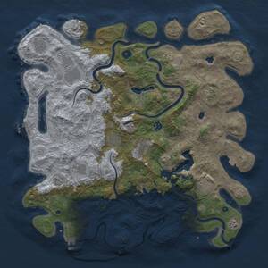 Thumbnail Rust Map: Procedural Map, Size: 4500, Seed: 1989338863, 16 Monuments