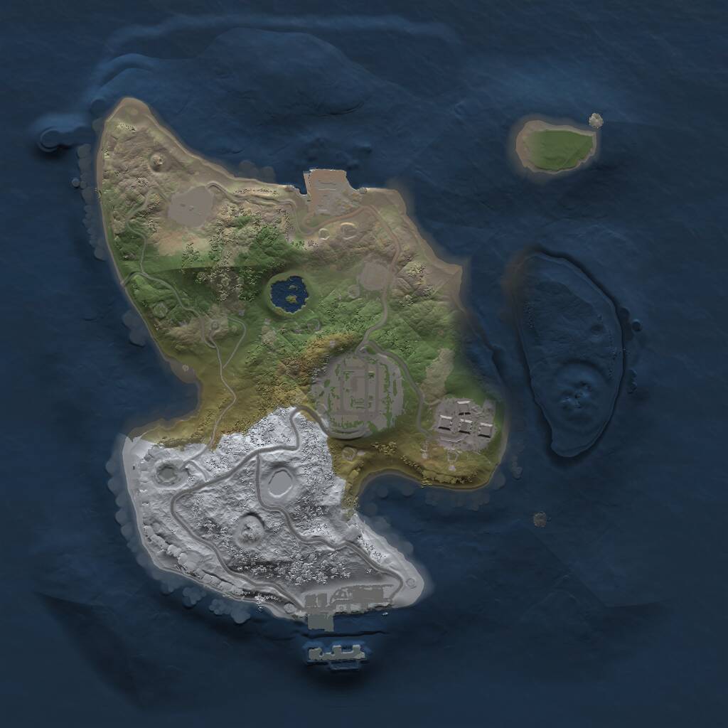 Rust Map: Procedural Map, Size: 2000, Seed: 2081312285, 4 Monuments