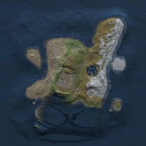 Thumbnail Rust Map: Procedural Map, Size: 2000, Seed: 1054612025, 5 Monuments