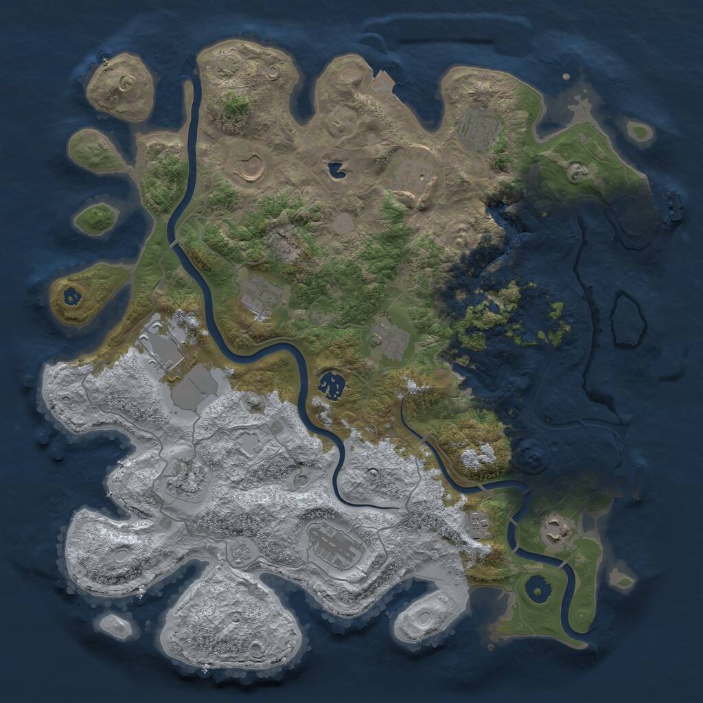 Rust Map: Procedural Map, Size: 4000, Seed: 765770, 17 Monuments