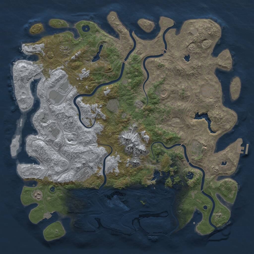Rust Map: Procedural Map, Size: 5000, Seed: 9941, 17 Monuments