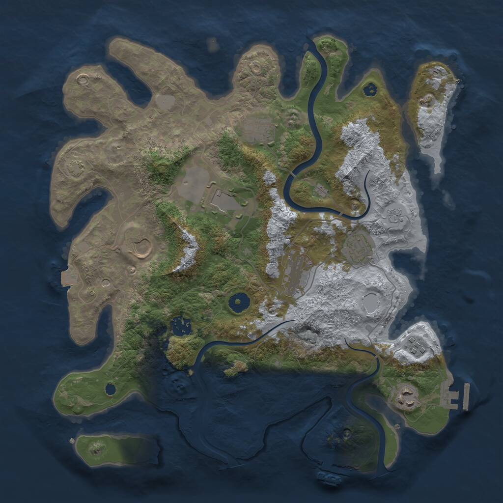Rust Map: Procedural Map, Size: 3750, Seed: 468103, 14 Monuments