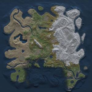 Thumbnail Rust Map: Procedural Map, Size: 4300, Seed: 10001, 17 Monuments
