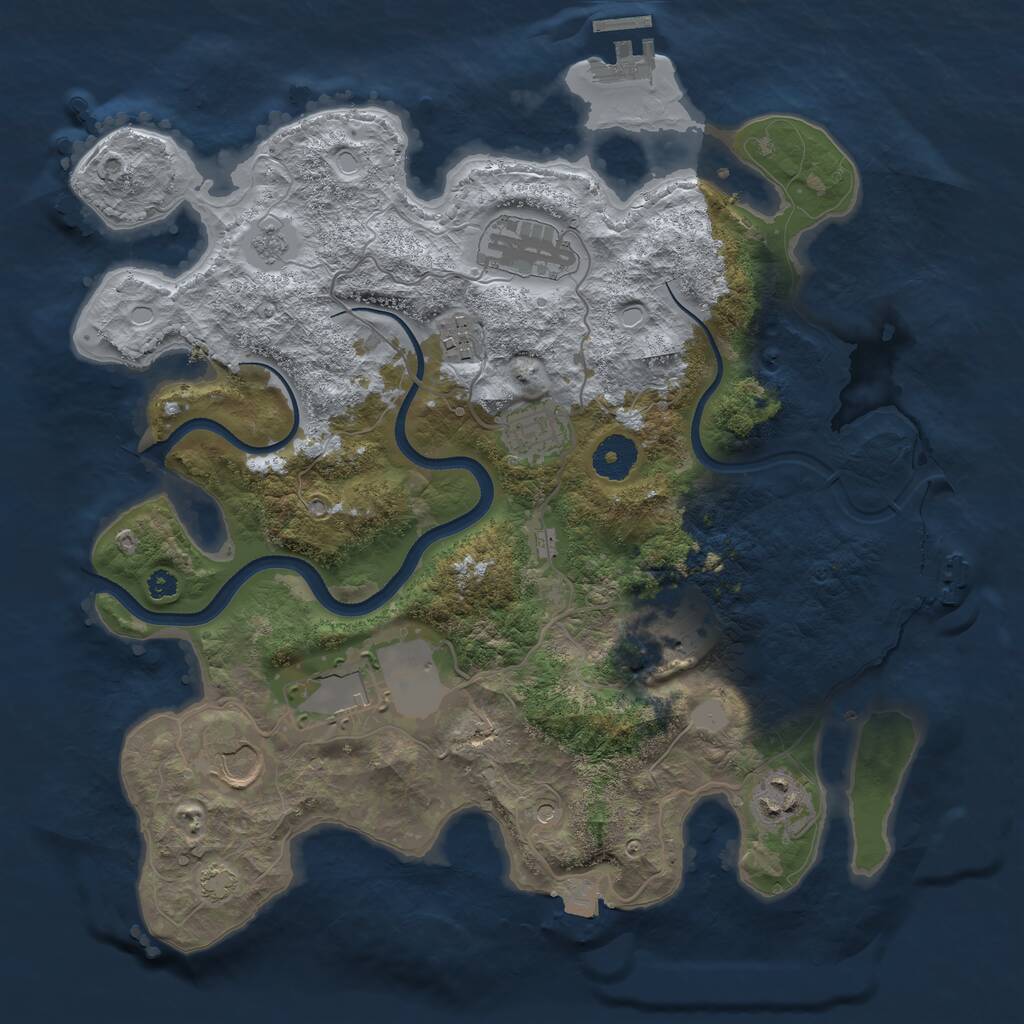 Rust Map: Procedural Map, Size: 3500, Seed: 492881423, 13 Monuments