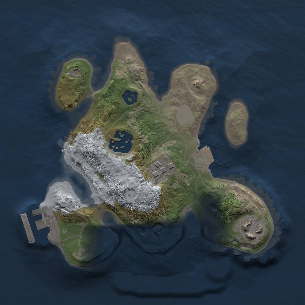 Rust Map: Procedural Map, Size: 2000, Seed: 1202742208, 5 Monuments