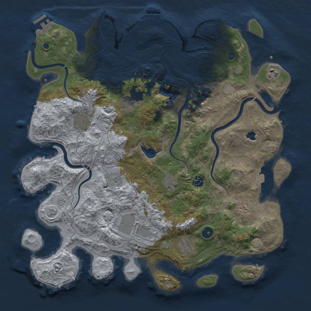 Rust Map: Procedural Map, Size: 4250, Seed: 868159, 16 Monuments