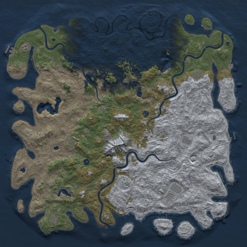 Rust Map: Procedural Map, Size: 6000, Seed: 1787961720, 17 Monuments