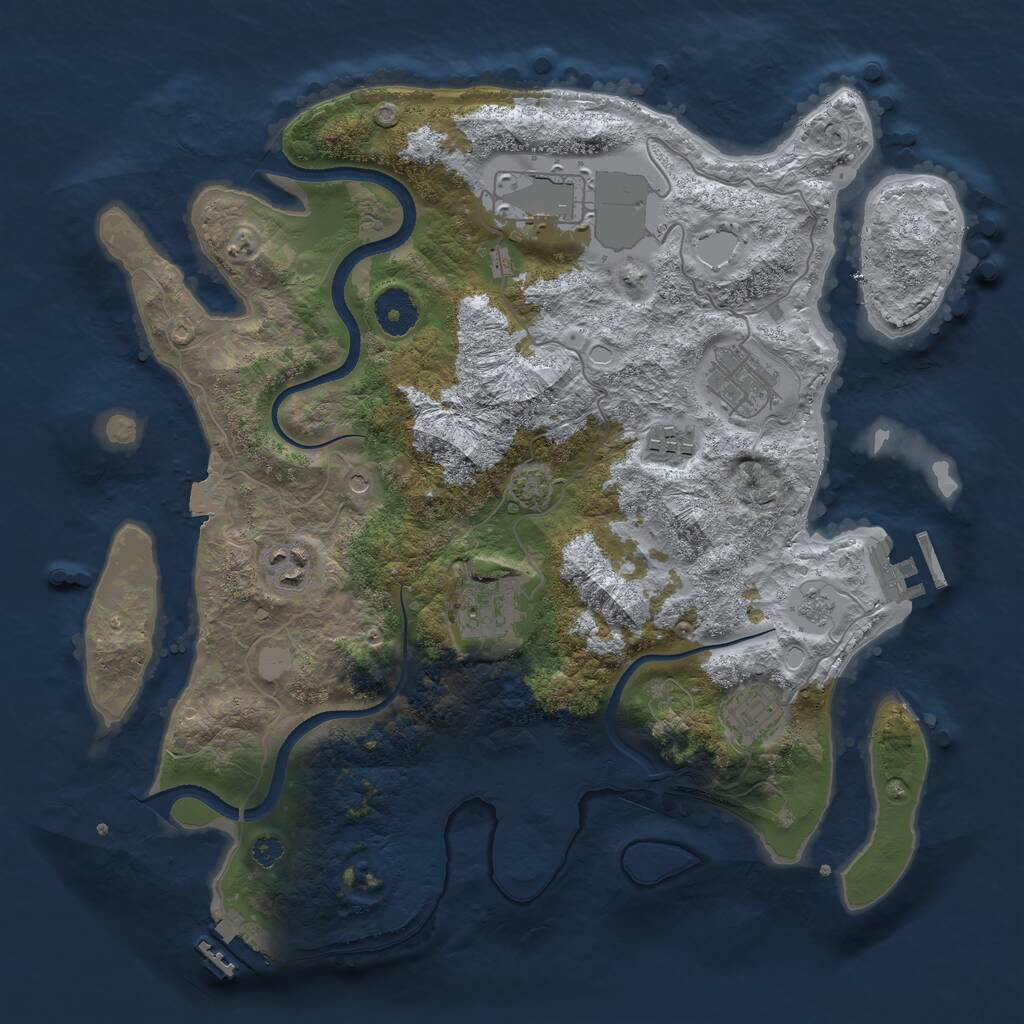 Rust Map: Procedural Map, Size: 3500, Seed: 90367, 12 Monuments