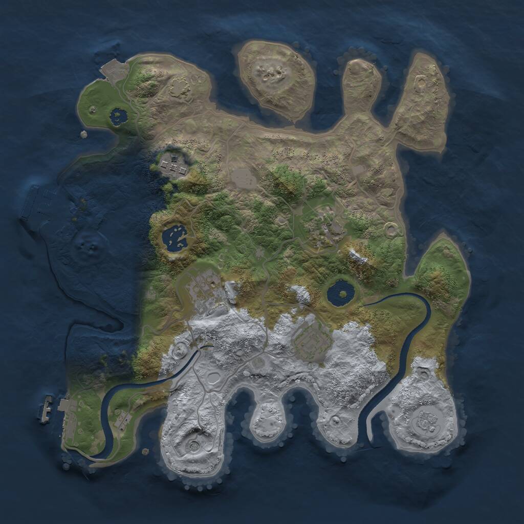 Rust Map: Procedural Map, Size: 3000, Seed: 1846429715, 11 Monuments