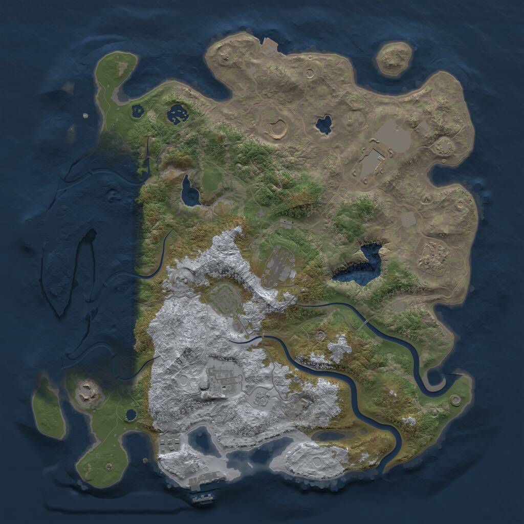 Rust Map: Procedural Map, Size: 4000, Seed: 7286431, 15 Monuments