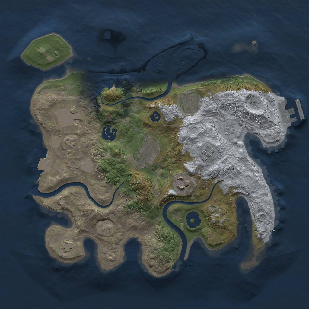 Rust Map: Procedural Map, Size: 3000, Seed: 1035367358, 11 Monuments