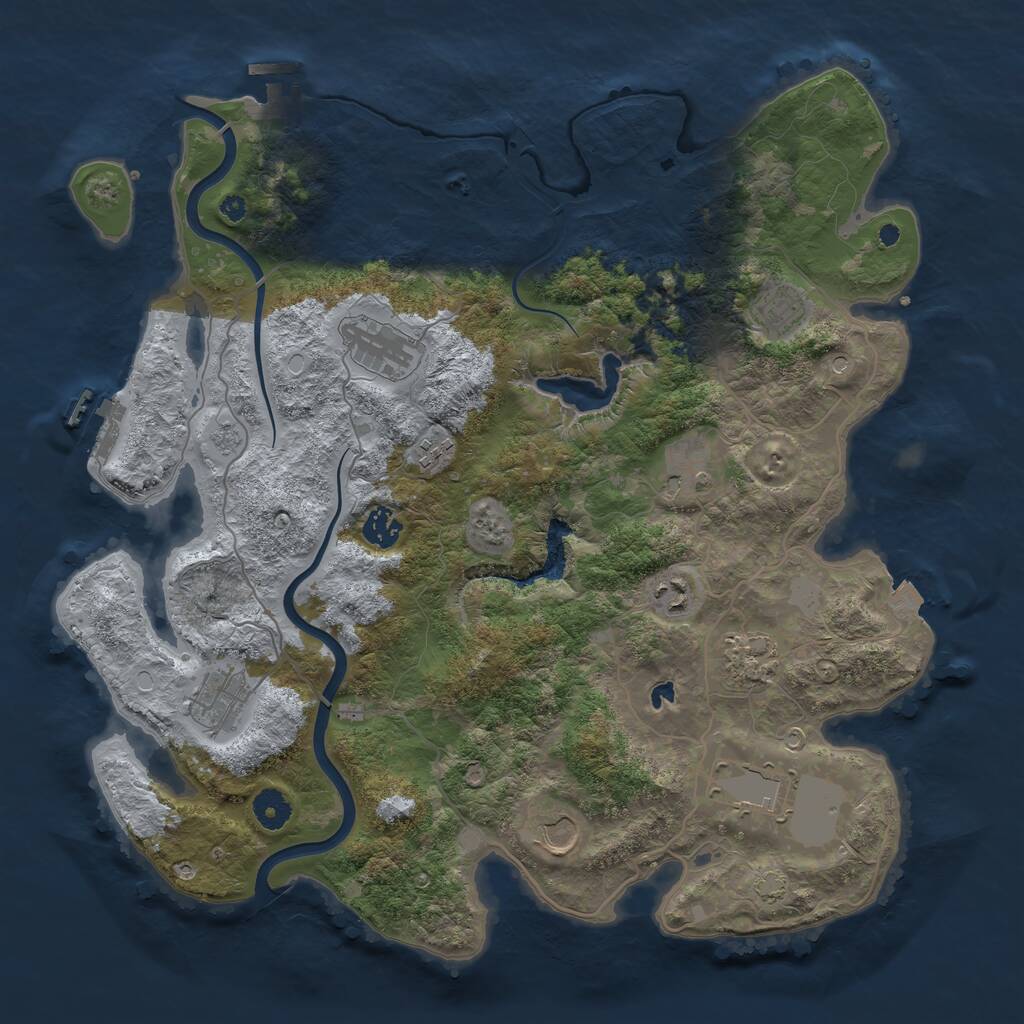 Rust Map: Procedural Map, Size: 4000, Seed: 1806945020, 16 Monuments