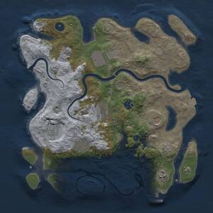 Thumbnail Rust Map: Procedural Map, Size: 3500, Seed: 1670216369, 13 Monuments