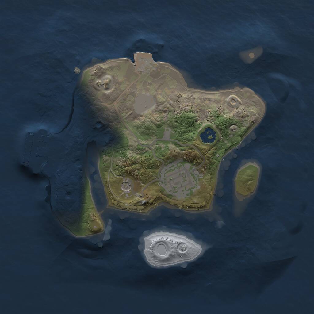 Rust Map: Procedural Map, Size: 2000, Seed: 412, 4 Monuments