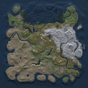 Thumbnail Rust Map: Procedural Map, Size: 4500, Seed: 991587373, 16 Monuments