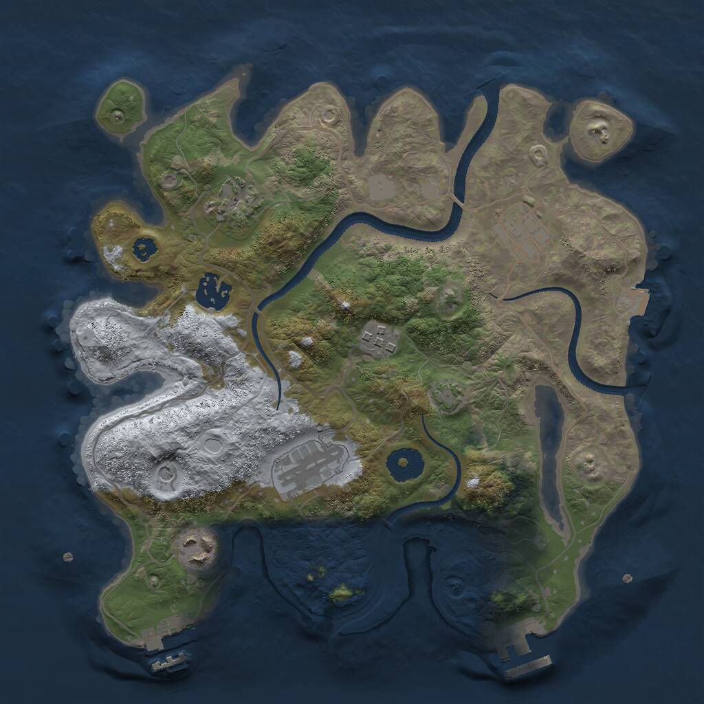 Rust Map: Procedural Map, Size: 3000, Seed: 7509, 11 Monuments