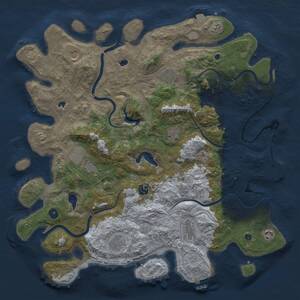 Thumbnail Rust Map: Procedural Map, Size: 4500, Seed: 1595721315, 15 Monuments