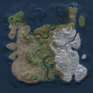 Thumbnail Rust Map: Procedural Map, Size: 3500, Seed: 1351870170, 16 Monuments