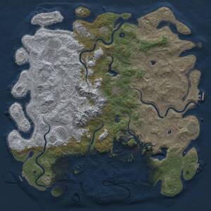 Thumbnail Rust Map: Procedural Map, Size: 5500, Seed: 18867, 17 Monuments