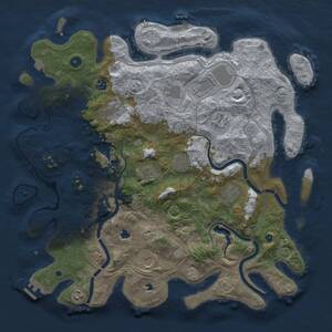 Thumbnail Rust Map: Procedural Map, Size: 4500, Seed: 1914052157, 17 Monuments