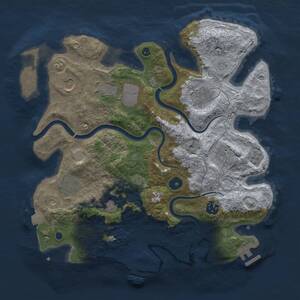 Thumbnail Rust Map: Procedural Map, Size: 3500, Seed: 615752626, 14 Monuments