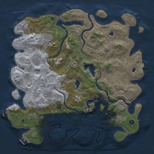 Thumbnail Rust Map: Procedural Map, Size: 4500, Seed: 2058063474, 16 Monuments