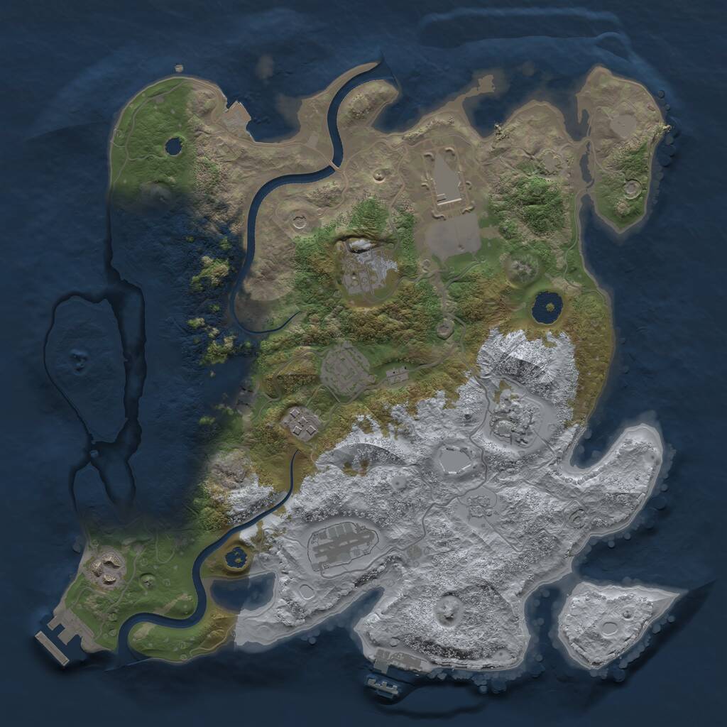 Rust Map: Procedural Map, Size: 3500, Seed: 6229979, 14 Monuments