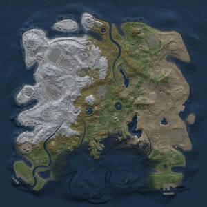 Thumbnail Rust Map: Procedural Map, Size: 4000, Seed: 303741148, 16 Monuments