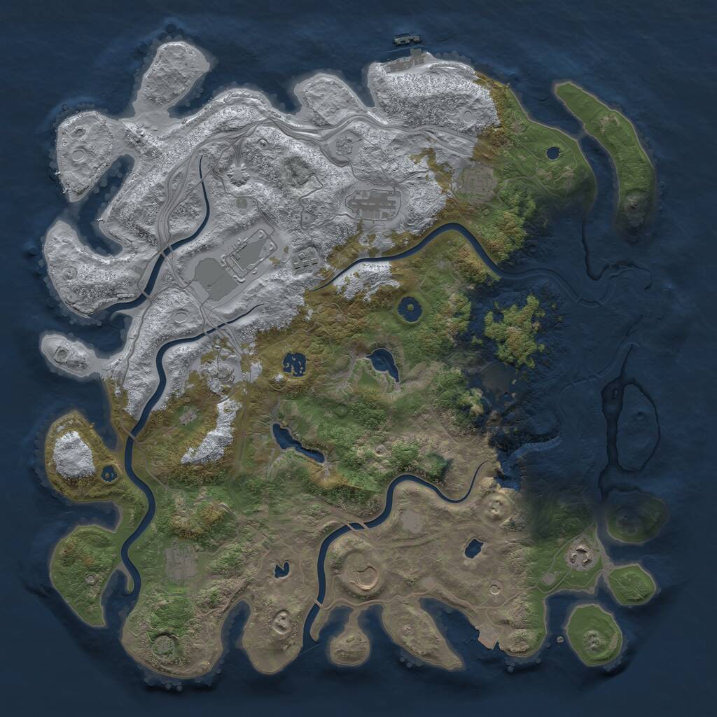 Rust Map: Procedural Map, Size: 4500, Seed: 810107098, 16 Monuments