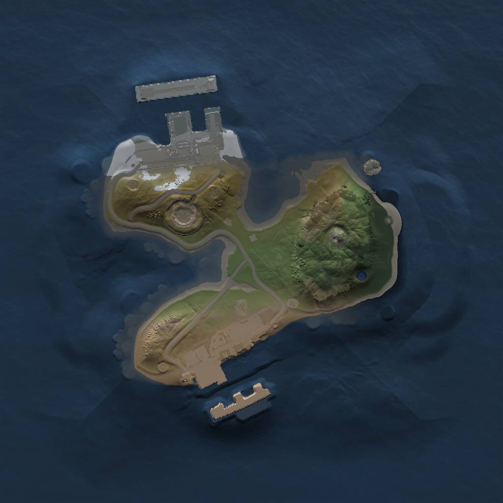 Rust Map: Procedural Map, Size: 1250, Seed: 1401391274, 5 Monuments