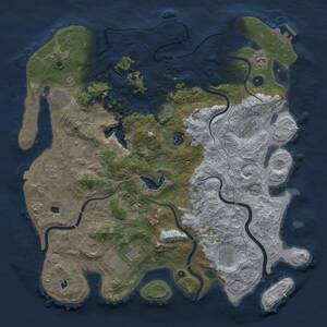 Thumbnail Rust Map: Procedural Map, Size: 4500, Seed: 574564, 17 Monuments