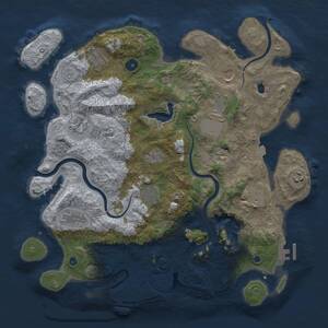 Thumbnail Rust Map: Procedural Map, Size: 4000, Seed: 1634969899, 16 Monuments