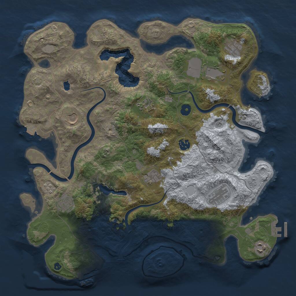 Rust Map: Procedural Map, Size: 4000, Seed: 1607947881, 16 Monuments