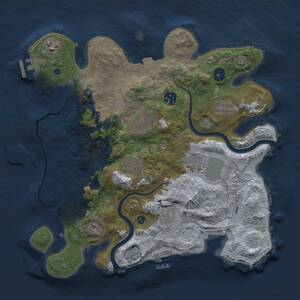 Thumbnail Rust Map: Procedural Map, Size: 3500, Seed: 68470, 14 Monuments