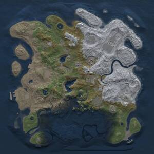 Thumbnail Rust Map: Procedural Map, Size: 4000, Seed: 12011681, 15 Monuments