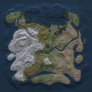 Thumbnail Rust Map: Procedural Map, Size: 3500, Seed: 344944250, 14 Monuments