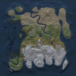 Thumbnail Rust Map: Procedural Map, Size: 3500, Seed: 1389703333, 14 Monuments