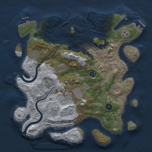 Thumbnail Rust Map: Procedural Map, Size: 3500, Seed: 65764, 15 Monuments