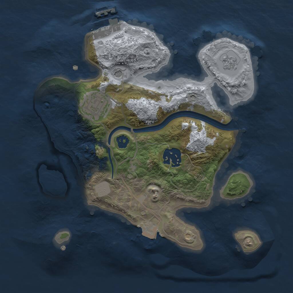 Rust Map: Procedural Map, Size: 2300, Seed: 1733680323, 6 Monuments