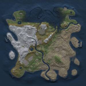 Thumbnail Rust Map: Procedural Map, Size: 3500, Seed: 1565465756, 14 Monuments