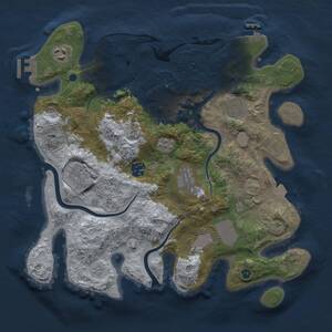 Thumbnail Rust Map: Procedural Map, Size: 3500, Seed: 60571618, 14 Monuments