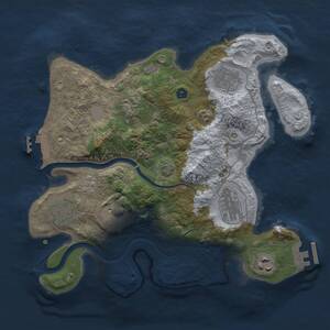 Thumbnail Rust Map: Procedural Map, Size: 3000, Seed: 1991551387, 12 Monuments