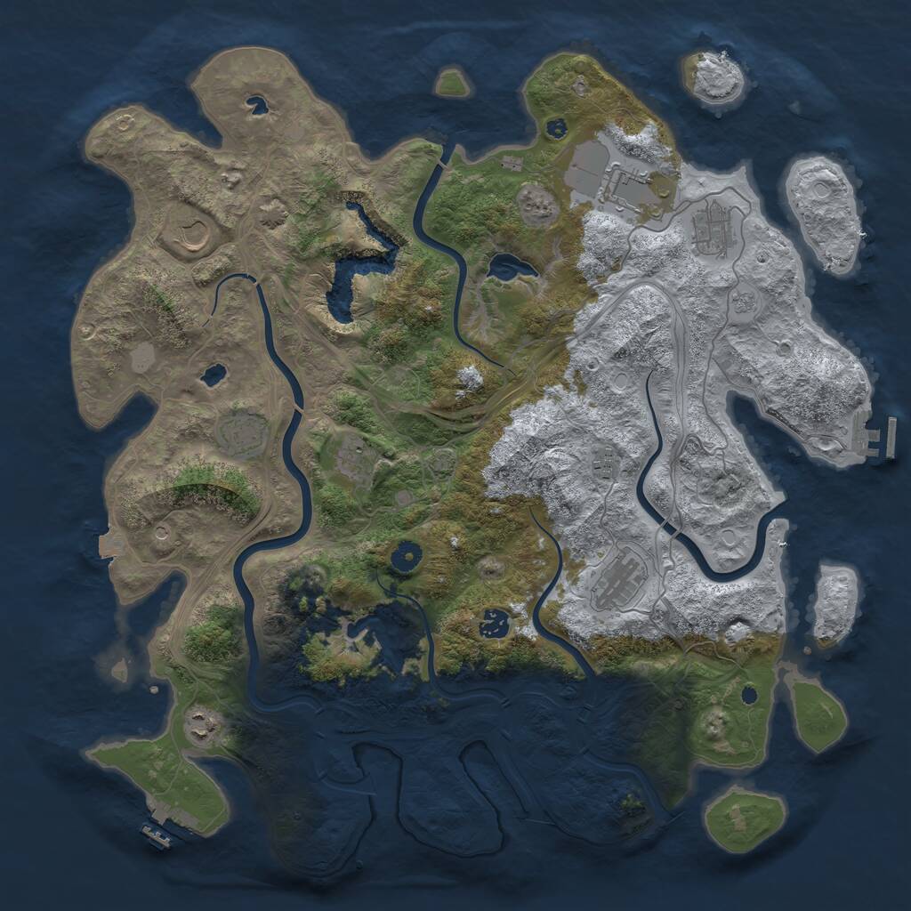 Rust Map: Procedural Map, Size: 4500, Seed: 185083016, 15 Monuments