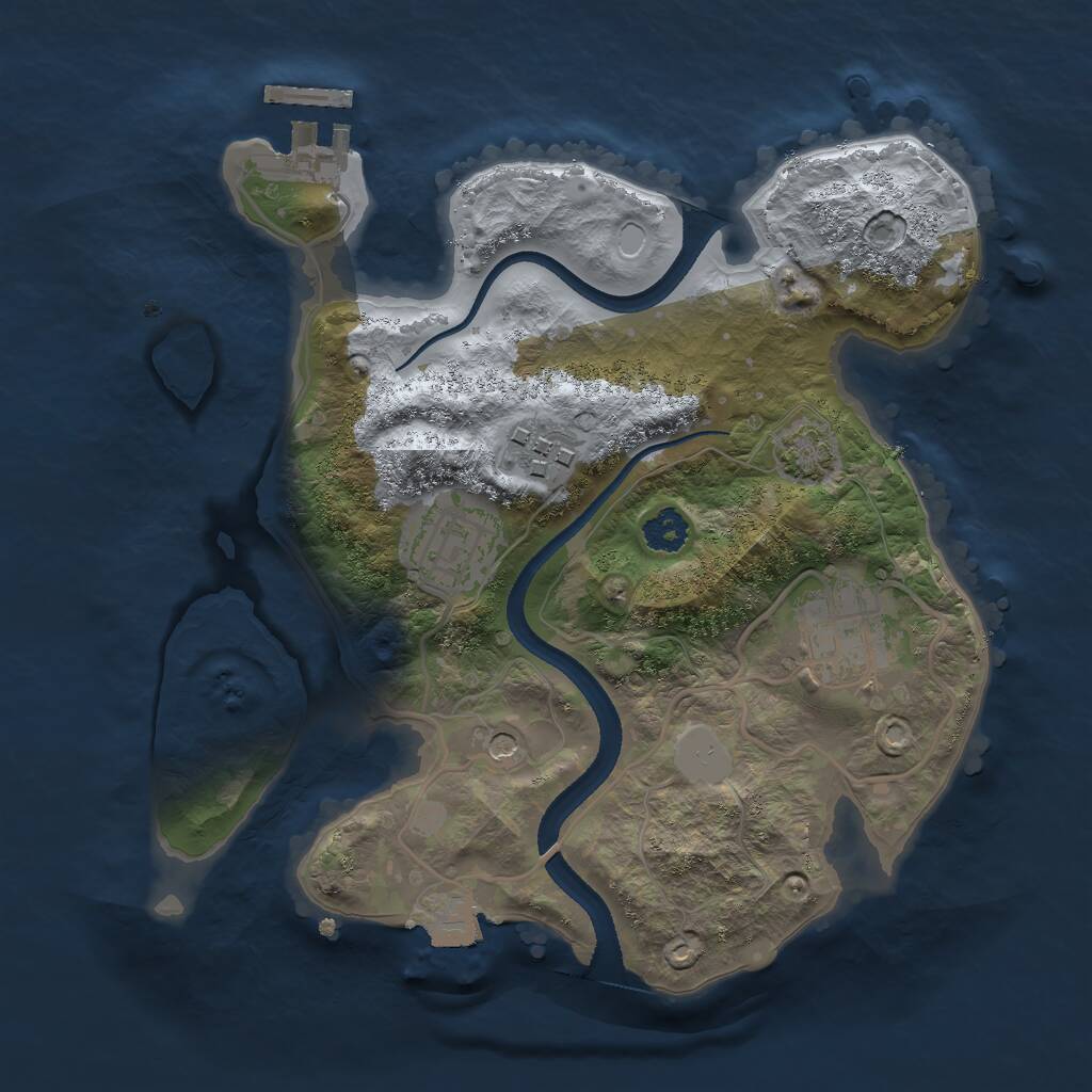 Rust Map: Procedural Map, Size: 2500, Seed: 258486654, 7 Monuments